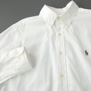 RalphLauren オックスフォードシャツ ボタンダウン カラーポニー刺繍 ホワイト 15-1/2(M)