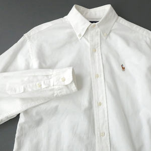 RalphLauren ボタンダウン オックスフォードシャツ ホワイト カラーポニー刺繍 M