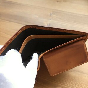 【土屋革具 】イタリアンレザー 牛革本革  二つ折り財布 ミニ財布小銭入れあり 人気商品 金運UP コンパクト  ハンドメイド 手作りの画像8