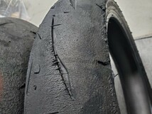 ブリヂスト BRIDGESTONE BATTLAX RACING R11 ST600 120/600R17 180/640R17 バトラックス 中古タイヤ 前後セット_画像2