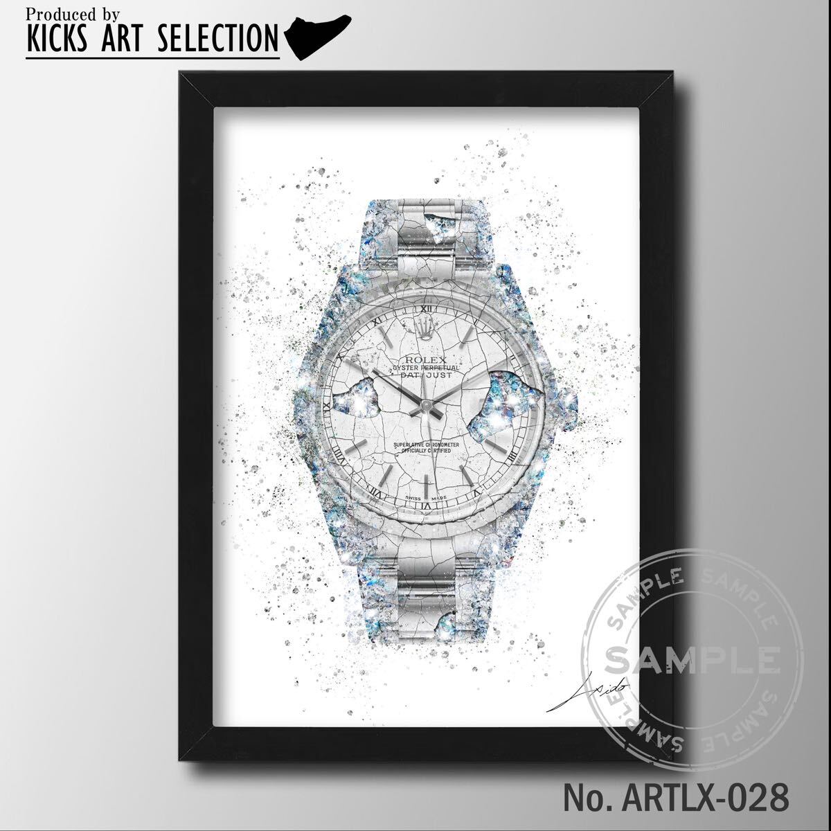 Rolex/Datejust/Blanco/Blanco/Romaji/Reloj/Moda/Esfera/Homenaje/Arte/Póster/Interior/Moda/Elegante, trabajos hechos a mano, interior, bienes varios, otros