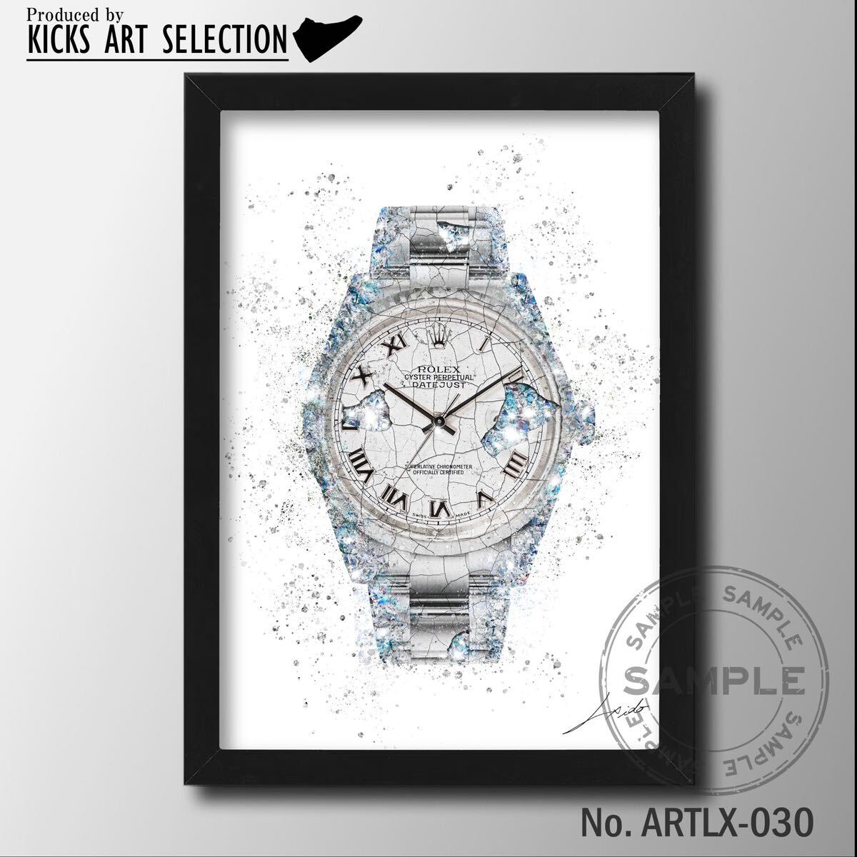 Rolex/Datejust/Blanc/Montre/Mode/Rolex/Hommage/Art/Poster/Handmade/Fashionable/Intérieur, Articles faits à la main, intérieur, marchandises diverses, autres