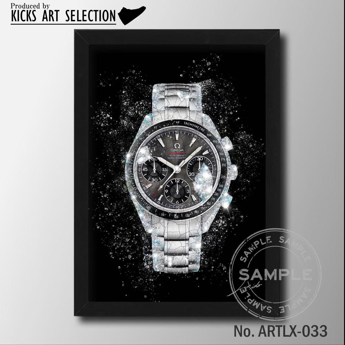 OMEGA/Omega/Speedmaster/Homage/Art/Poster/Watch/Black/Fashion/Handmade/Black/Fashionable/Stylish/Interior, handmade works, interior, miscellaneous goods, others