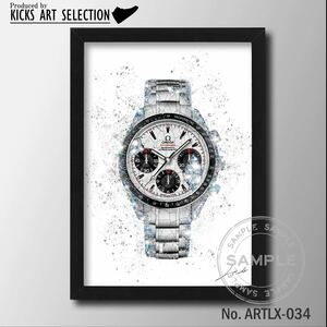 Art hand Auction OMEGA/Omega/Speedmaster/Homage/Искусство/Плакат/Часы/Белый/Белый/Интерьер/Ручная работа/Мода/Стильный/Стильный, ручная работа, интерьер, разные товары, другие