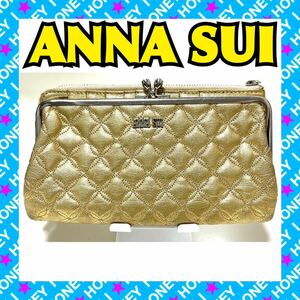 ANNA SUI 財布 ジオキルト 星 スター 金 ゴールド がま口