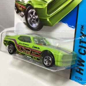 ☆ホットウィール☆ '71 フォード マスタング ファニーカー 黄緑 Hot Wheels の画像3