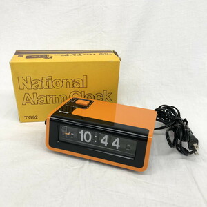 【中古美品】　National ナショナル交流目覚時計　パタパタ時計　TG02 ヤングスヤスヤ　昭和レトロ　　(N60329_4_suy)