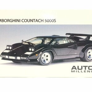 【美品】AUTOart ＊ 1/18 MILLENNIUM LAMBORGHINI COUNTACH 5000S/ランボルギーニカウンタック ブラック ダイキャスト ミニカー ＊ A-#6679の画像10