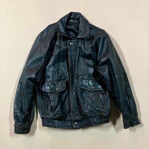 ★vintage ANGEL LEATHER エンゼルレザー レザージャケット ブルゾン アウター ブラック サイズM メンズ ヴィンテージ YKK 1.61kg★