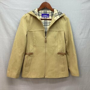 ■BURBERRY BLUE LABEL バーバリーブルーレーベル フーディージャケット ノバチェック 三陽商会 レディース サイズ38 ベージュ /0.58kg■