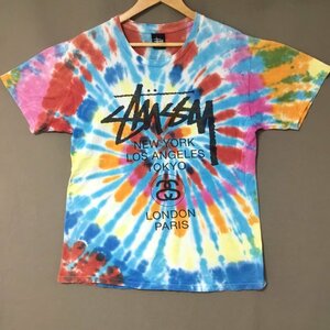 ■STUSSY ステューシー Tシャツ シャツ トップス ビッグロゴ 英字 コットン メンズ サイズM マルチカラー/0.16kg■