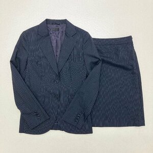 ●Paul Smith BLACK ポールスミス セットアップ スーツ ジャケット スカート シングル 肩パッド ブラック系 サイズ40 レディース 0.52kg●