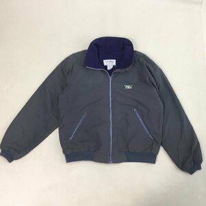 ■L.L.Bean エルエルビーン ナイロン フリース ジャケット ジップアップ USA製 80s メンズ M カーキ アウトドア /0.74kg■