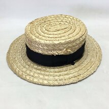 ■STETSON　ステットソン　難あり品　花麦カンカン帽　SE600　ナチュラル　サイズ59㎝　リボン上部亀裂あり /0.93kg_画像1