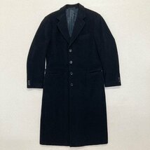 ●ARMANI COLLEZIONI アルマーニ コート ロングコート シングル カシミヤ混 肩パッド イタリア製 ブラック メンズ サイズ52/R 1.73kg●_画像1