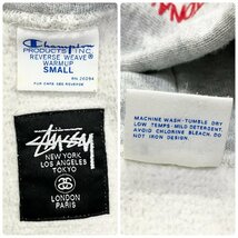 ●STUSSY ステューシー × Champion チャンピオン パーカー トップス International Stussy Tribe ロゴ グレー サイズS メンズ 0.72kg●_画像8