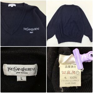 ■Yves Saint Laurent/YSL メンズ ニット カーディガン 3点 まとめ売り サイズL イヴサンローラン/福助 ハイブランド 中古卸 /1.26kg■の画像5