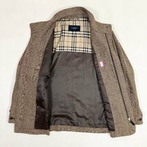 ◆【古着】BURBERRY LONDON バーバリーロンドン スタンドカラー ジップアップ チェック ジャケット M ブラウン メンズ 三陽商会 0.65kg_画像3