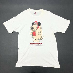 ●90s Dastardly & Muttley Tシャツ カットソー FRUIT OF THE LOOM クルーネック 半袖 ケンケン 犬 USA製 コットン 白 L メンズ 0.21kg●