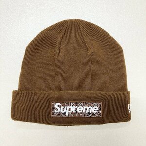 ●NEWERA × Supreme Bandana Box Logo ニューエラ シュプリーム 19AW バンダナボックスロゴ Beanie ビーニー 茶 ブラウン sizeF 0.07kg●