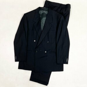 ◆【古着】GIANNI VERSACE ヴェルサーチ イタリア製 スーツ ジャケット パンツ 上下 セットアップ ダブルボタン 52 54R 黒 ウール 1.21kg