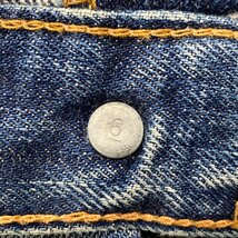 ●70s ヴィンテージ Levi's リーバイス デニム ジーンズ パンツ ストレート ボタンフライ ボタン裏刻印6 赤耳 黒カンヌキ メンズ 0.74kg●_画像5