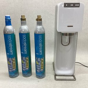 ■Sodastream ソーダストリーム ソースパワー 電動 ホワイト 本体/AC/ボトル未開封×1 他ボトル２ 通電のみ確認 /5.93kg■