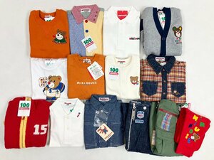 ◆【未使用品】MIKI HOUSE ミキハウス タグ付き 100サイズ 14着 まとめ トップス ボトムス サロペット キッズ服 男の子 女の子 2.45kg mtd