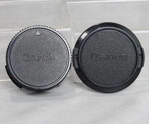 031499 【良品 キヤノン】 Canon New FD C-52レンズキャップ＆ レンズリアキャップ
