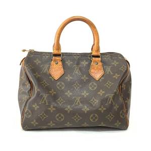 LOUIS VUITTON ルイヴィトン スピーディ25 M42528 モノグラム ボストンバッグ ハンドバッグ ブラウン 真贋済み 【Y162-2】