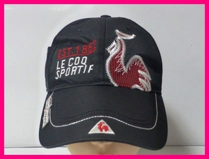 送料無料★ルコック・キャップ　男女兼用F　後ベルト調整　ブラック　le coq sportifロゴはプレート　右サイドポケット仕様　野球帽子
