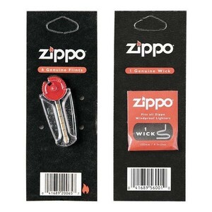 ZIPPO フリント ウィック 替え芯 発火石 6個入り 6石入り ジッポ ジッポー オイルライター用 着火石 純正品 交換用 サプライ品 替え石 替石