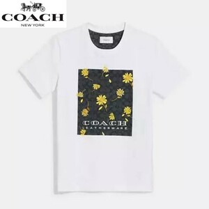 ◆新品/正規品◆【COACH★CJ738-S】コーチ 百貨店商品♪ シグネチャーフローラルTシャツ オーガニックコットン 定価26,400円 即決!! 