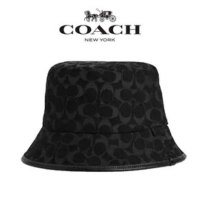 ◆新品/正規品◆【COACH★CP763-M/L】コーチ シグネチャーデニムバケットハット 帽子 ブラック ユニセックスモデル♪ 保存袋付き♪ 即決！