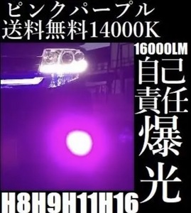 車用　LEDフォグランプ　冷却ファン搭載　H8 H9 H11 H16 パープル チップ採用：COBチップ シェル素材 アルミニウム合金 防水等級：IP67