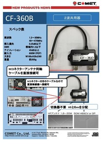 CF-360B　コメットHF/50MHz2波共用器