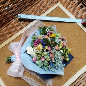 ★★Hydrangea★★ドライフラワースワッグ２５cm位母の日プレゼント贈物 退職 誕生 祝 春 千日紅 アンモビューム 貝細工の画像9