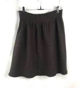 Zucca Zucca Ladies M Size Wool 100%Slare Skirt Brown Winter Bottoms Jub-162