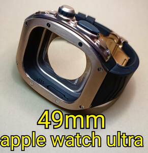 RG黒 ラバー 49mm apple watch ultra アップルウォッチウルトラ メタル ケース ステンレス カスタム golden concept ゴールデンコンセプト