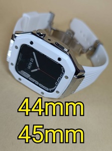 最終処分セール● 44mm 45mm ●ホワイト●Zモデル●apple watch カスタム 金属 メタル ラバー ゴールデンコンセプト Golden Concept 好きに