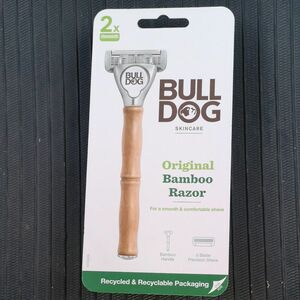 ブルドッグ Bulldog 5枚刃 オリジナルバンブーホルダー 水に強い竹製ハンドル 替刃 2コ付 男性カミソリ ホルダー 