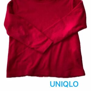 UNIQLO　ユニクロマイクロフリースタートルネック120cm！赤色　レッド男女兼用！幼稚園保育園児　外遊び用　フリース素材子供服