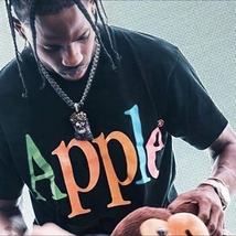 L アップル Apple Tシャツ 黒 ブラック トラビススコット 野村訓市 Travis Scott_画像4