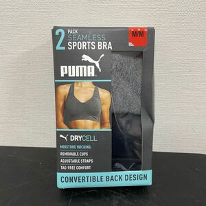 PUMA プーマ シームレス スポーツブラ 2個パック DRYCELL ブラック&グレー サイズM 佐川60