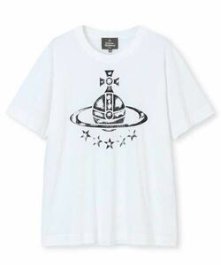 Vivienne Westwood MAN◆“ORB STARS”リラックスTシャツ ヴィヴィアン ウエストウッド ホワイト オーブ プリント レディース ユニセックス