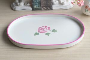 ma knee rose oval tray case interior lacquer ware made in Japan new goods 