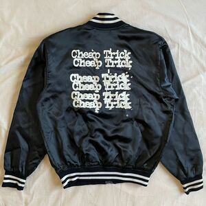 希少! 70s Cheap Trick スタジャン Felco USA製 ブラック ビンテージ ジャケット バンド 黒 Varsity Jacket 80s 90s