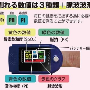 【即納！送料無料】★家庭用（ウェルネス機器）酸素飽和度メーター はかるくん★酸素飽和度、脈拍、灌流指標、脈波波形の確認の画像3