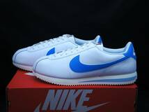 送料無料！【新品】W US12 約28.5cm NIKE ナイキ W CORTEZ コルテッツ WHITE/UNIVERSITY BLUE-SAIL 国内正規品_画像1