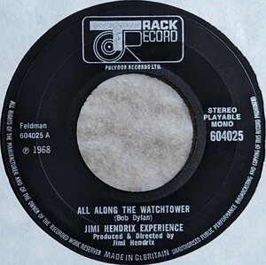 Jimi Hendrix-All Along The Watchtower★英Track Orig.7&#34;/マト2